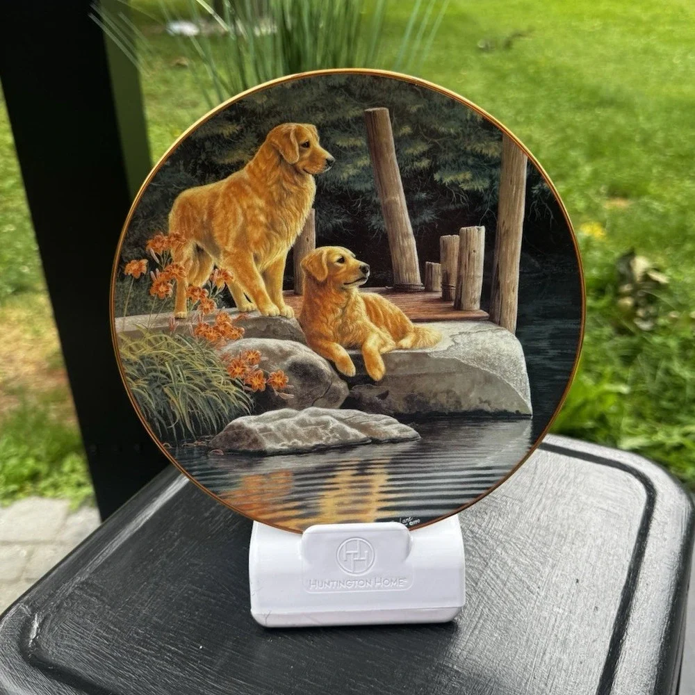 Bradford Exchange Companions Golden Retriever Porcelain Collector Plate # 2068